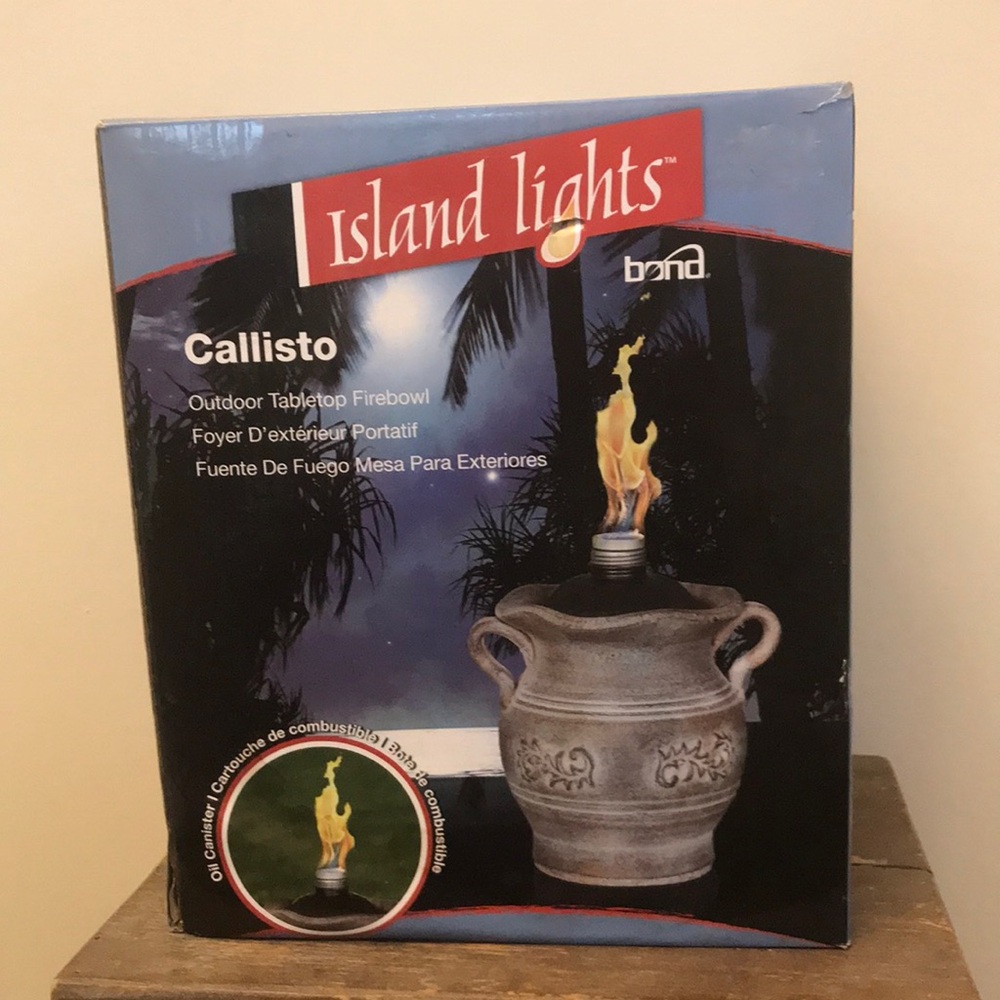 Island Lights Callisto Outdoor Tabletop Firebowl - Gray
